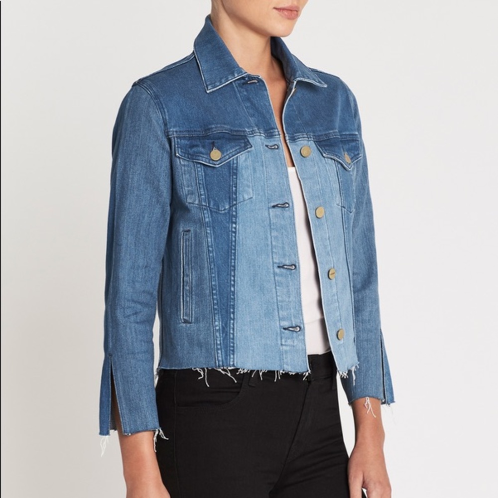 FRAME DENIM RAW MULTI PANEL LE VINTAGE JACKET